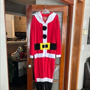 Red and Black Santa Costume with white trim